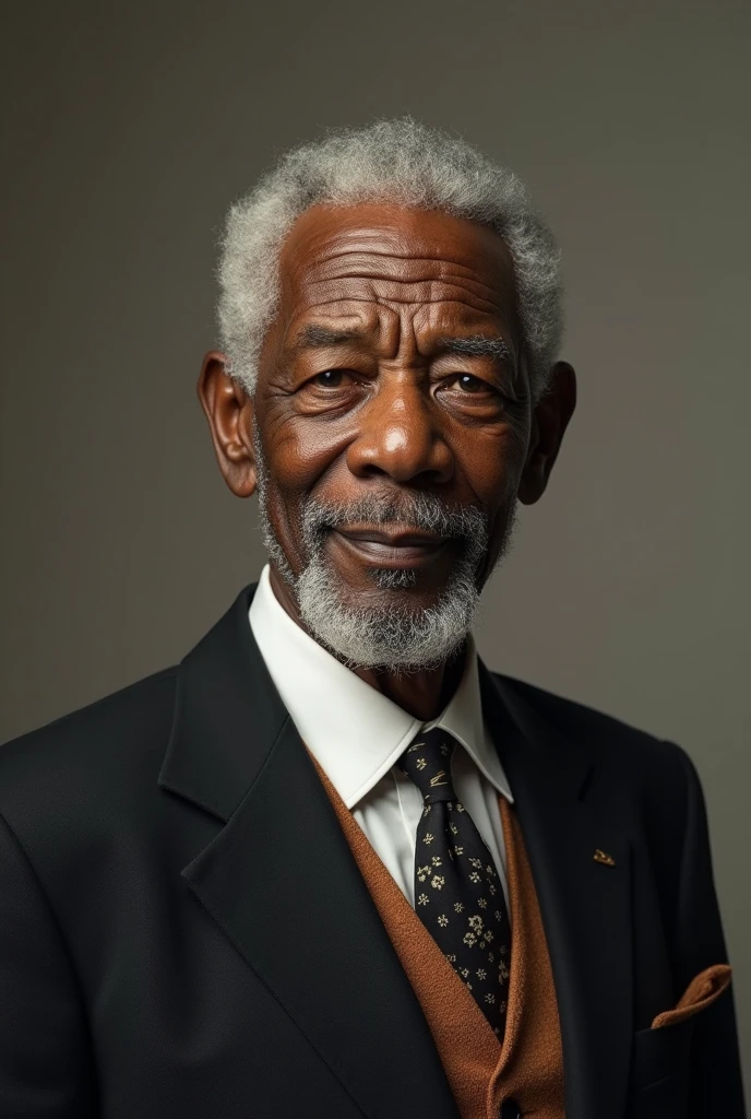 Create a person with Morgan Freeman characteristics , standing