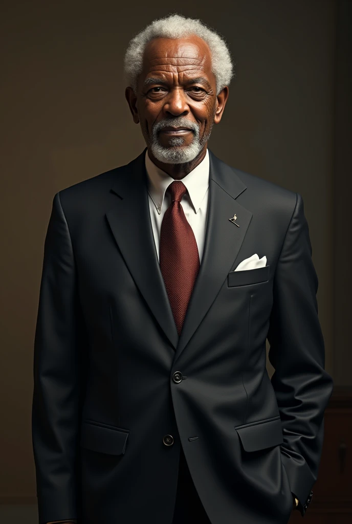 Create a person with characteristics equal to Morgan Freeman , standing 
