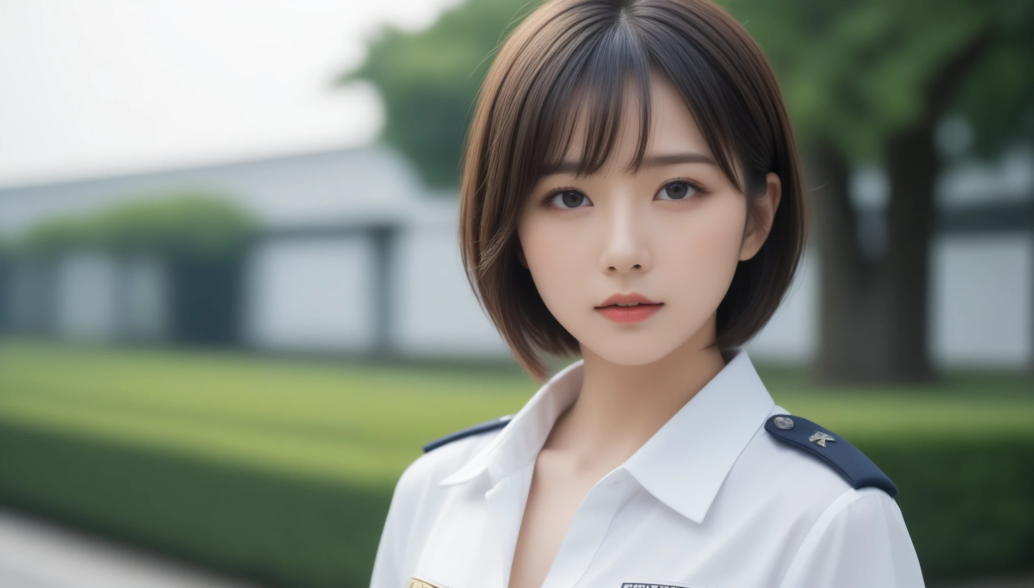 8k, Ultra-high resolution, Highest quality, masterpiece, 三分割法によるphotograph,Surreal, photograph, 1 , (:1.3), cute, cute顔, 細部までBeautiful Eyes, 細かくdetailedに,masterpiece,One Girl:1.2,Japanese women,Policewoman,upper body,glaring,Black short hair,Space buns,ID photo,(Police officer of the future:1.3),cyber punk,Future City,white collar,((Fusion of humans and androids)),((Fusion of humans and androids))(Beautiful attention to detail),Subtle details, detailedな顔,anger,Attractive eyes,(ポートレートphotograph:1.4),(Photorealistic images:1.4),Fantasy art,(Beautiful Face:1.4),美しくAttractive eyes、Beautiful Eyes,Silver residue,(Tight waist:1.4)、(Beautiful with perfect body proportions:1.4),Pink Lips,profile,(((Ideal body type))),A-cup small breasts :2,、Portraiture:2、Perfect Anatomy、鮮明なdetailed、detailed,Fashion magazine cover,Thin lips,完璧でBeautiful Face ,完璧でcute顔, Skin with attention to detail, Perfect limbs、Narrow waist,Surreal,Light and shadow,spotlight