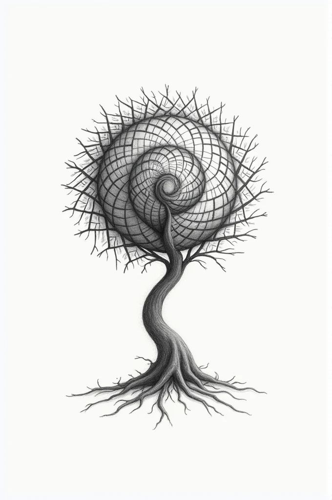 fibonacci art drawing tree