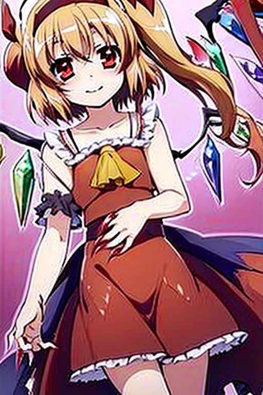 (((Flandre, long nails, red eyes, costume, Suzuka Tsukimura)))