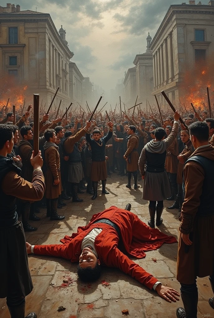 The leader was killed by the public