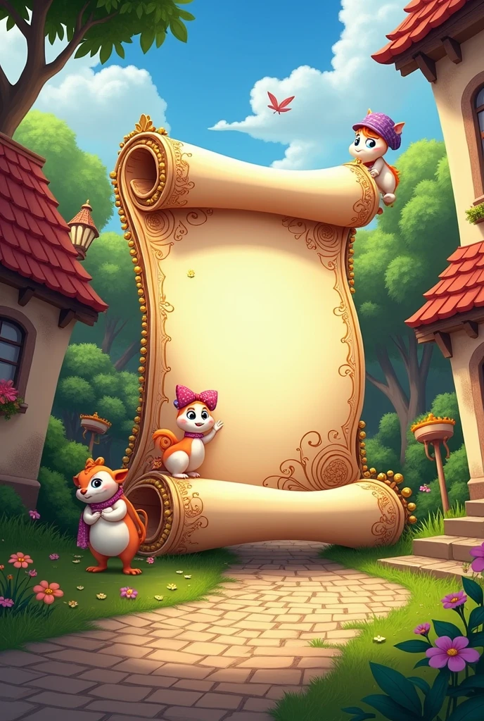 An image about the first letter in animation about the story with a village