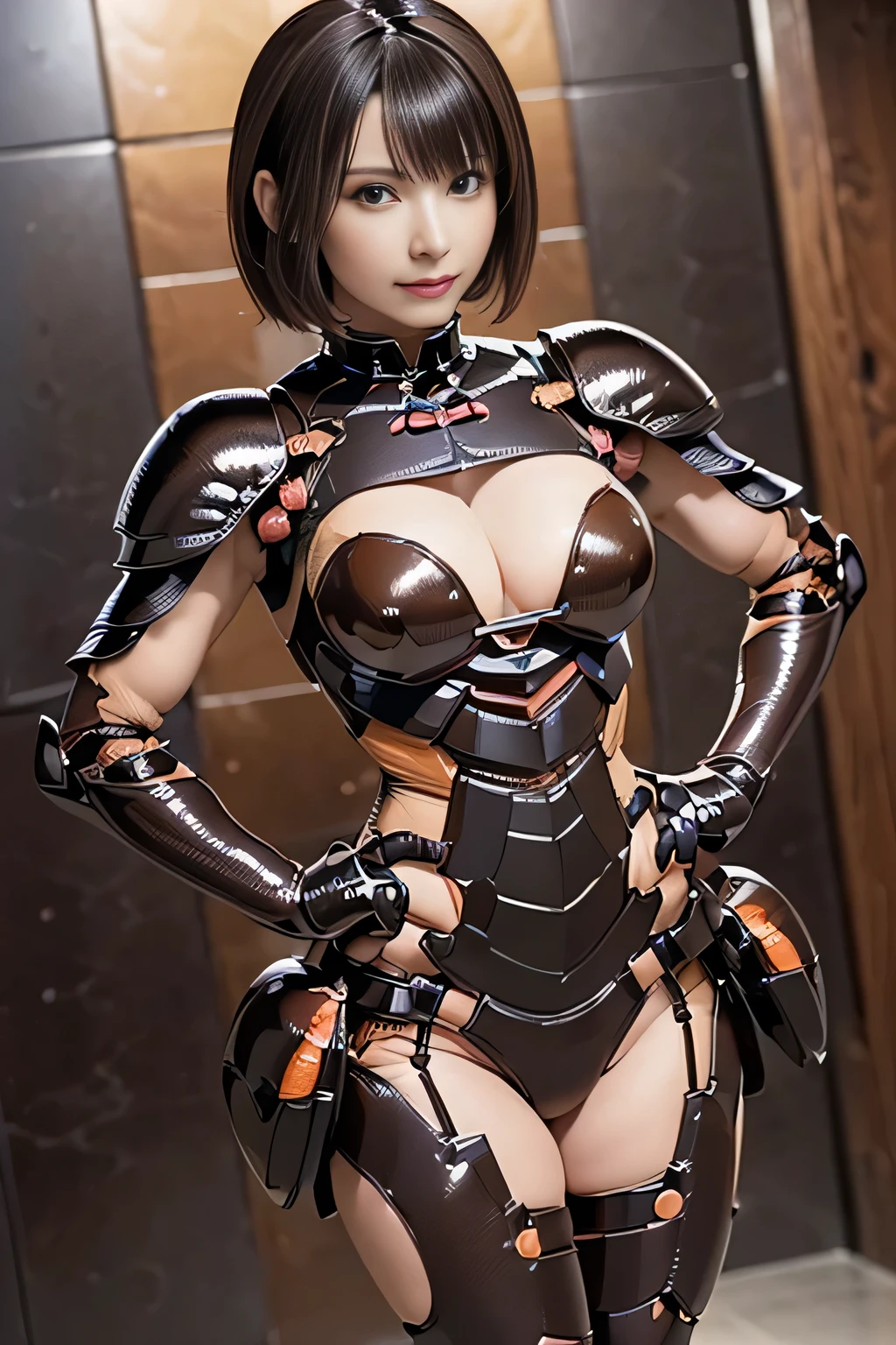 (high resolution,masterpiece,best quality,extremely detailed CG, anime, official art:1.4), realistic, photo, amazing fine details, all intricate, gloss and shiny,awesome many layers, 8k wall paper, 3d, sketch, kawaii, illustration,( solo:1.4), perfect female proportion,villainess, (fusion of dark brown cockroach and lady:1.4), (brown cockroach form lady:1.2), (brown cockroach lady:1.2), (fusion:1.2), (solo:1.4), (evil smile:1.2), muscular, abs, (cockroach brown exoskeleton bio insect suit:1.4), (cockroach brown exoskeleton bio insect armor:1.2), (brown transparency cockroach wing:1.4), (brown cockroach antennae:1.3),