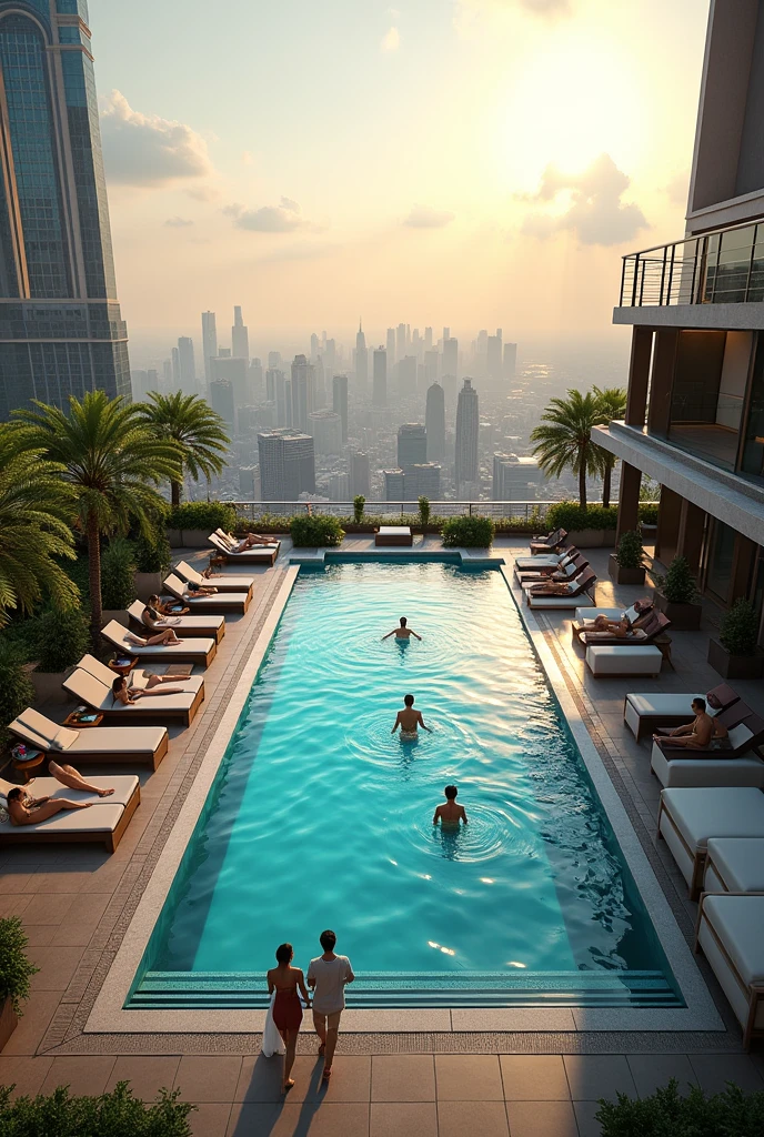 Hotel rooftop pool