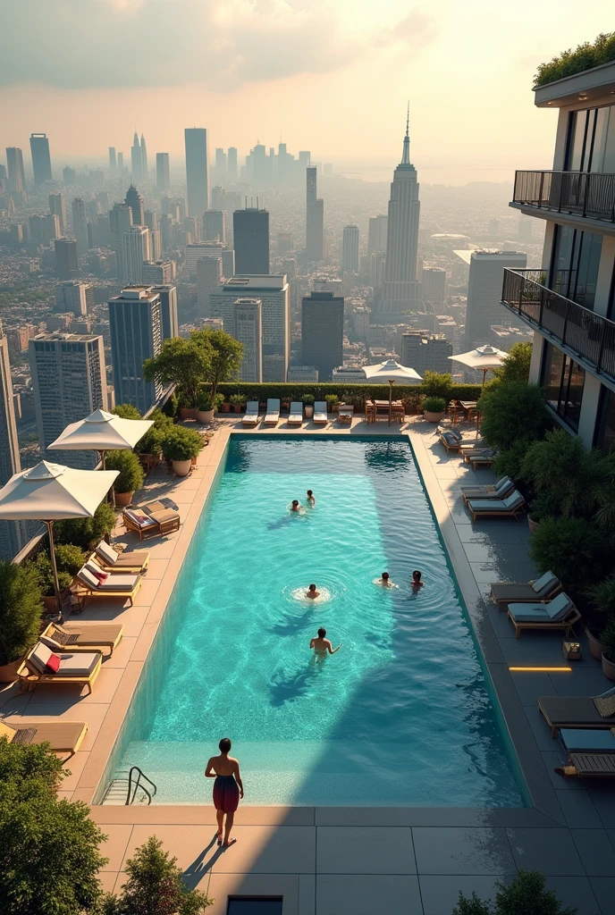 Hotel rooftop pool