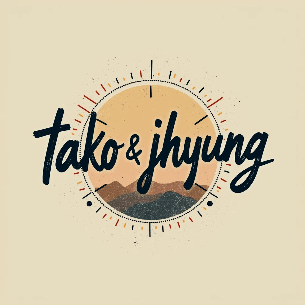 Tako&jhyung logo with a lo fi hip hop, R&B, and indie pop vibe
