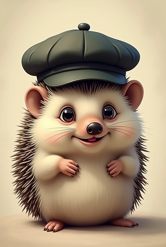 Hedgehog with cap and barber