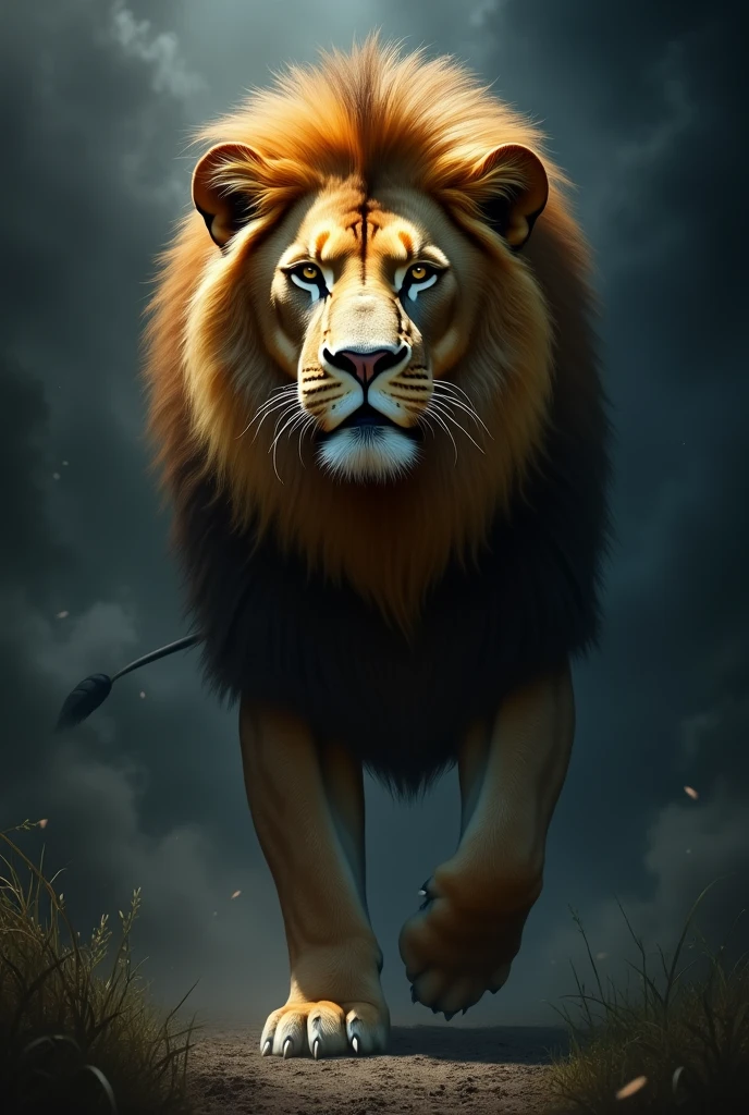 Lion dark background