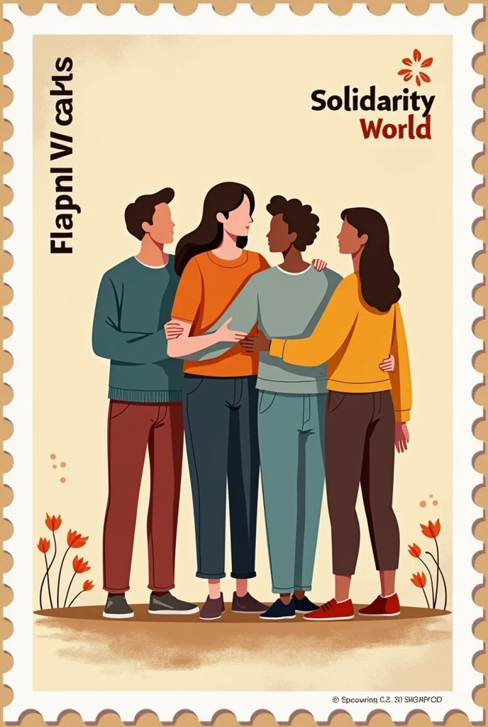 A stamp for an institution that works with people with disabilities called "Solidarity World"