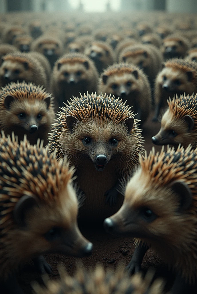 Hedgehog rabble with a bad face