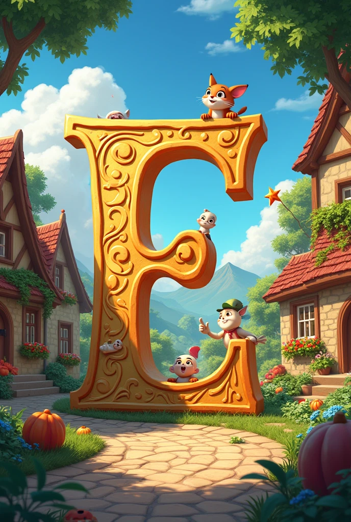 An image about the first letter in animation about the story with a village