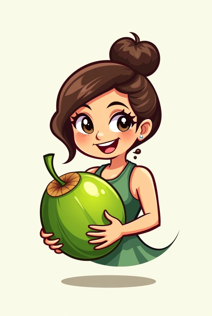 I want to logo for coconut sell and logo name Pooja coconut and logo design like one woman holding coconut  logo looking like toon art different different logo 4 5 picture