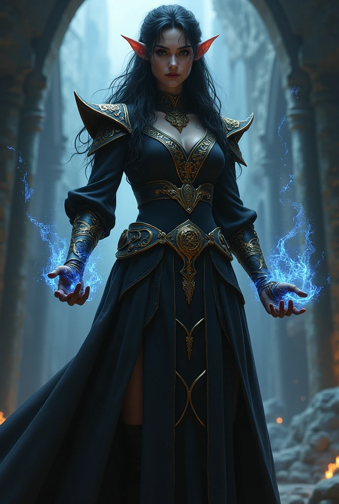 Generate a Half-Elf with Dark powers