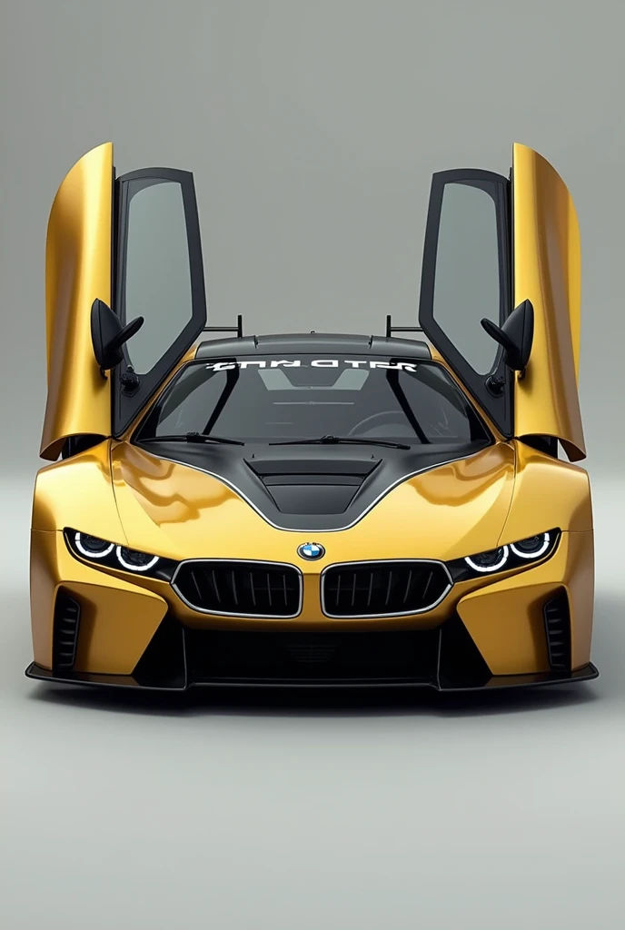 a polo inspired sports car with bmw is gtr r36 skaylina gold color with black details with gull wing doors with v12 engine give it a name