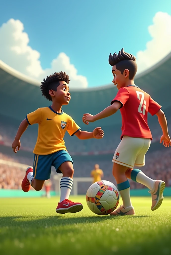 A smart boy playing football with Ronaldo named as AFRI