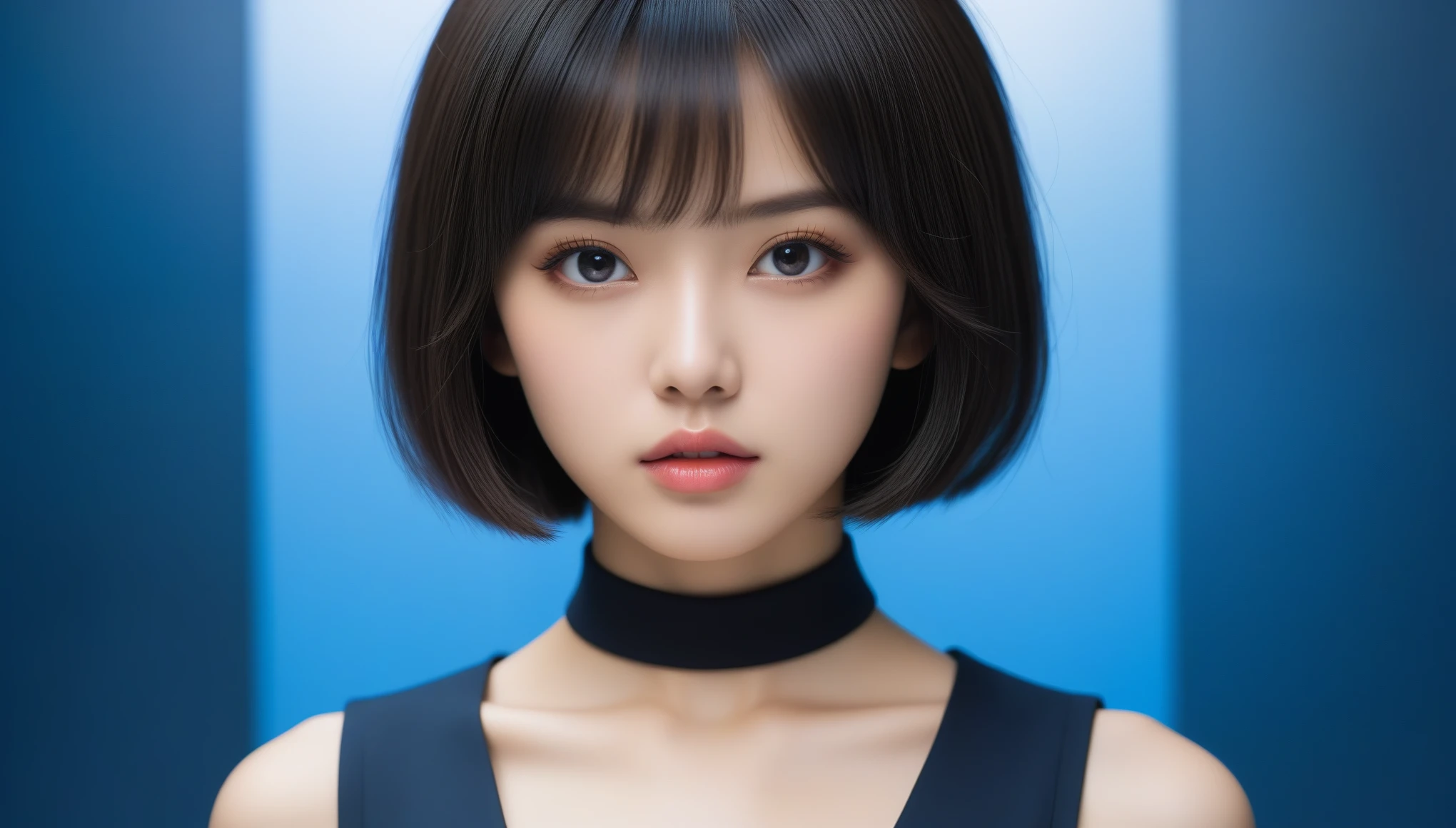 8k, Ultra-high resolution, Highest quality, masterpiece, 三分割法によるphotograph,Surreal, photograph, 1 , (:1.3), cute, cute顔, 細部までBeautiful Eyes, 細かくdetailedに,masterpiece,One Girl:1.2,Japanese women,Policewoman,close up,glaring,Black short hair,Bowl cut,ID photo,(Police officer of the future:1.3),cyber punk,Future City,white collar,((Fusion of humans and androids))(Beautiful attention to detail),Subtle details, detailedな顔,anger,Attractive eyes,(ポートレートphotograph:1.4),(Photorealistic images:1.4),Fantasy art,(Beautiful Face:1.4),美しくAttractive eyes、Beautiful Eyes,Silver residue,(Tight waist:1.4)、(Beautiful with perfect body proportions:1.4),Pink Lips,profile,(((Ideal body type))),A-cup small breasts :2,、Portraiture:2、Perfect Anatomy、鮮明なdetailed、detailed,Fashion magazine cover,Thin lips,完璧でBeautiful Face ,完璧でcute顔, Skin with attention to detail, Perfect limbs、Narrow waist,Surreal,Light and shadow,spotlight