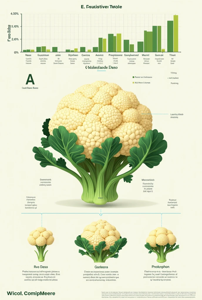 He makes me the vegetative cycle of cauliflower in the form of a graph and drawing, Spanish letter and a little bigger
