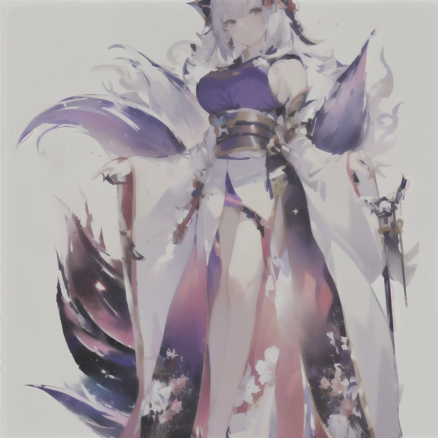 Anime character with sword and dress with wings, The Detailed Art of the Onmyoji, onmyoji, White-haired God, Onmyoji portrait, Keqing of Genshin Impact, Anime female full body art, artstation pixivでトレンド, Jan J, Full body fairy, Kschaert Krentz Key Art Feminine
