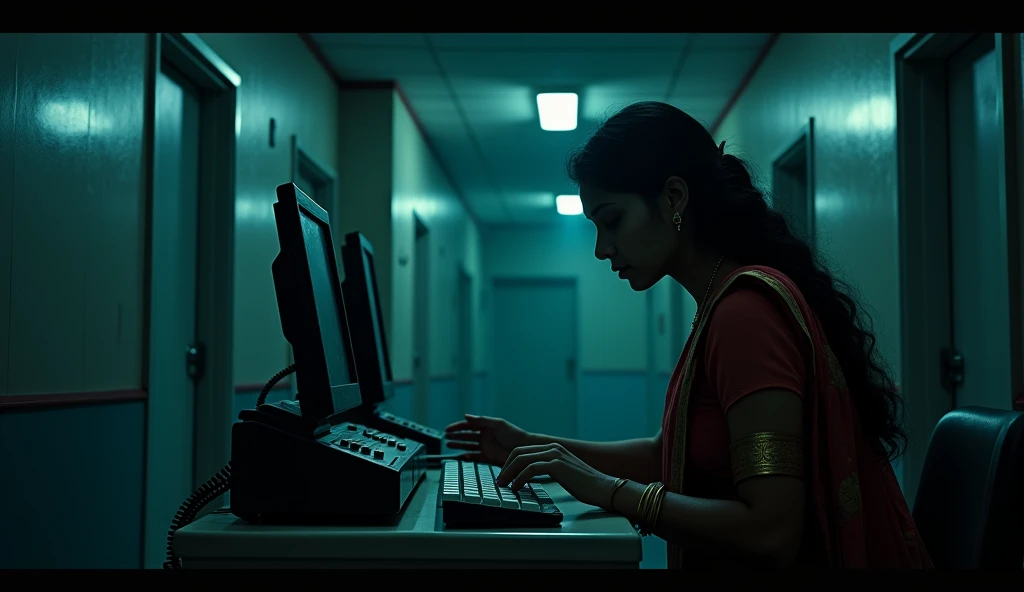 A hospital's Indian lady turecaller at night and Dangerous image