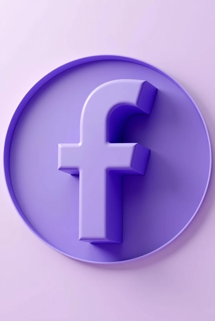 purple 3d facebook icon in round 