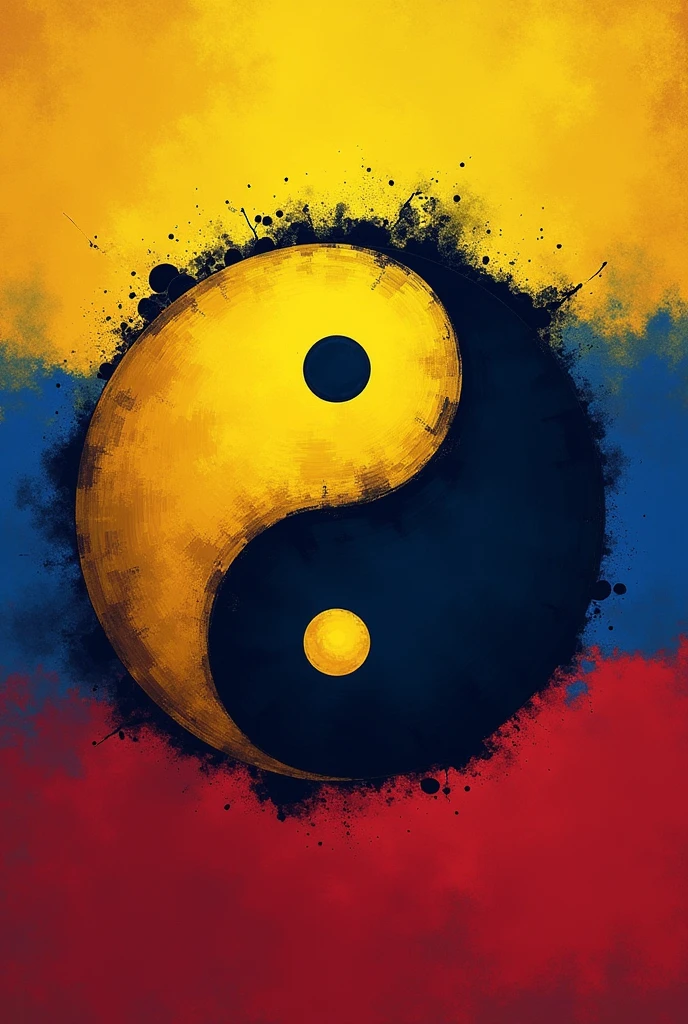 Ying yang with the colors of the Venezuelan flag 