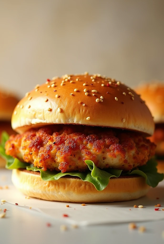 I'm going to sell chicken sandwiches. I need you to help me with an image to promote them with a good description.