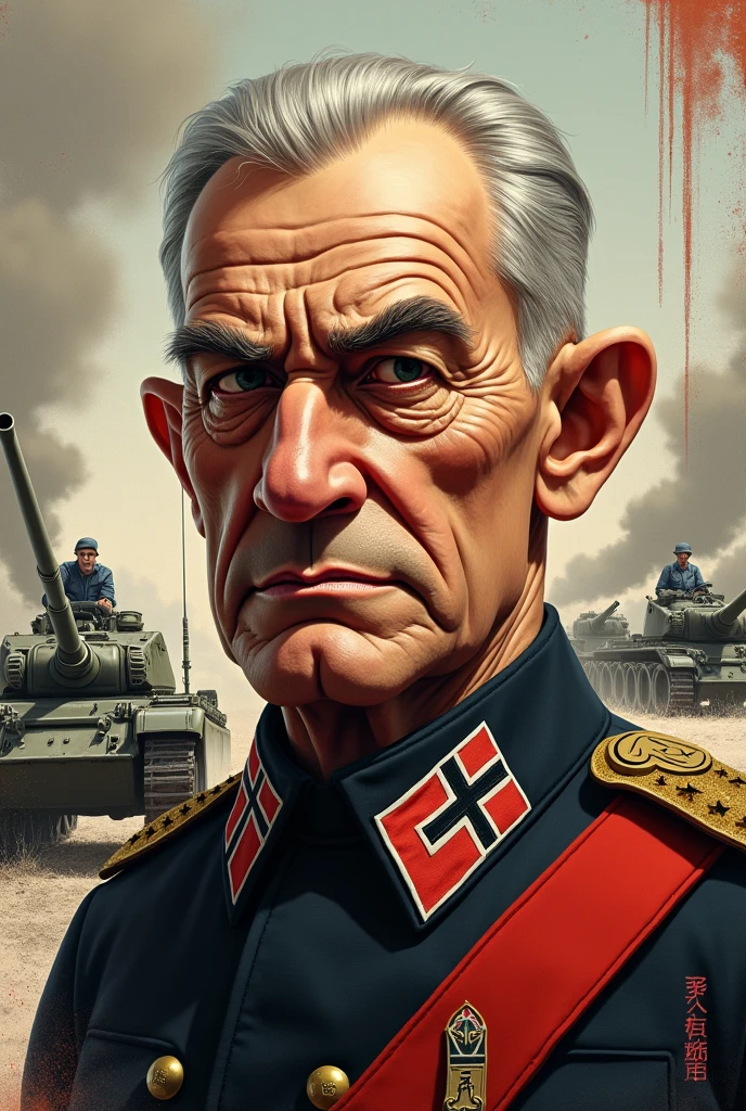 Heinz Guderian as a caricature