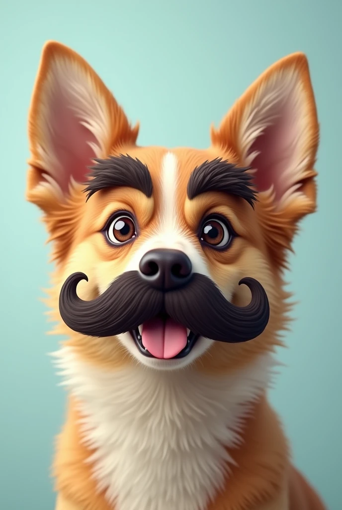 dog with human mustaches