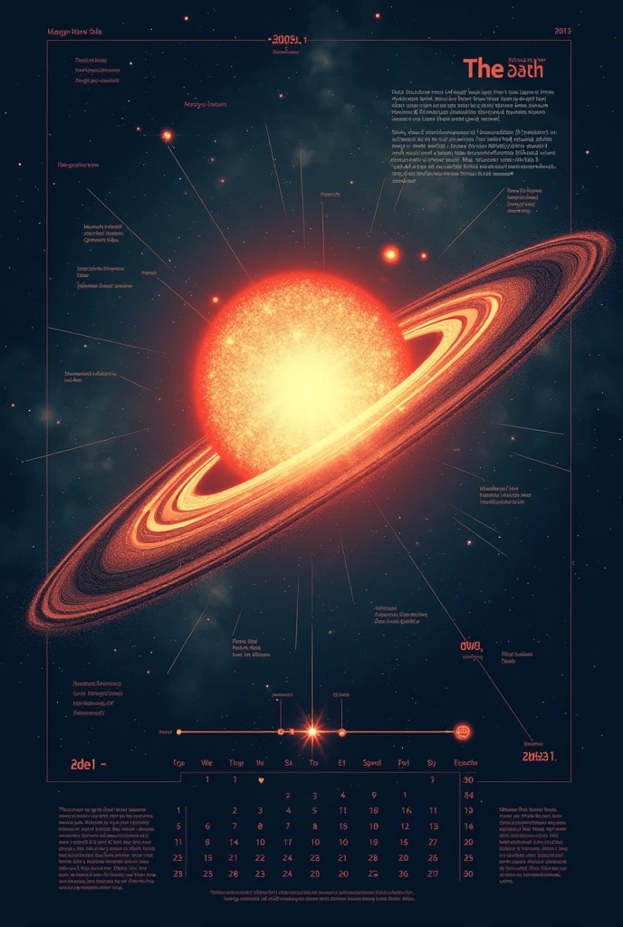 A simple poster cosmic calendar about when it start of the formation of the universe 