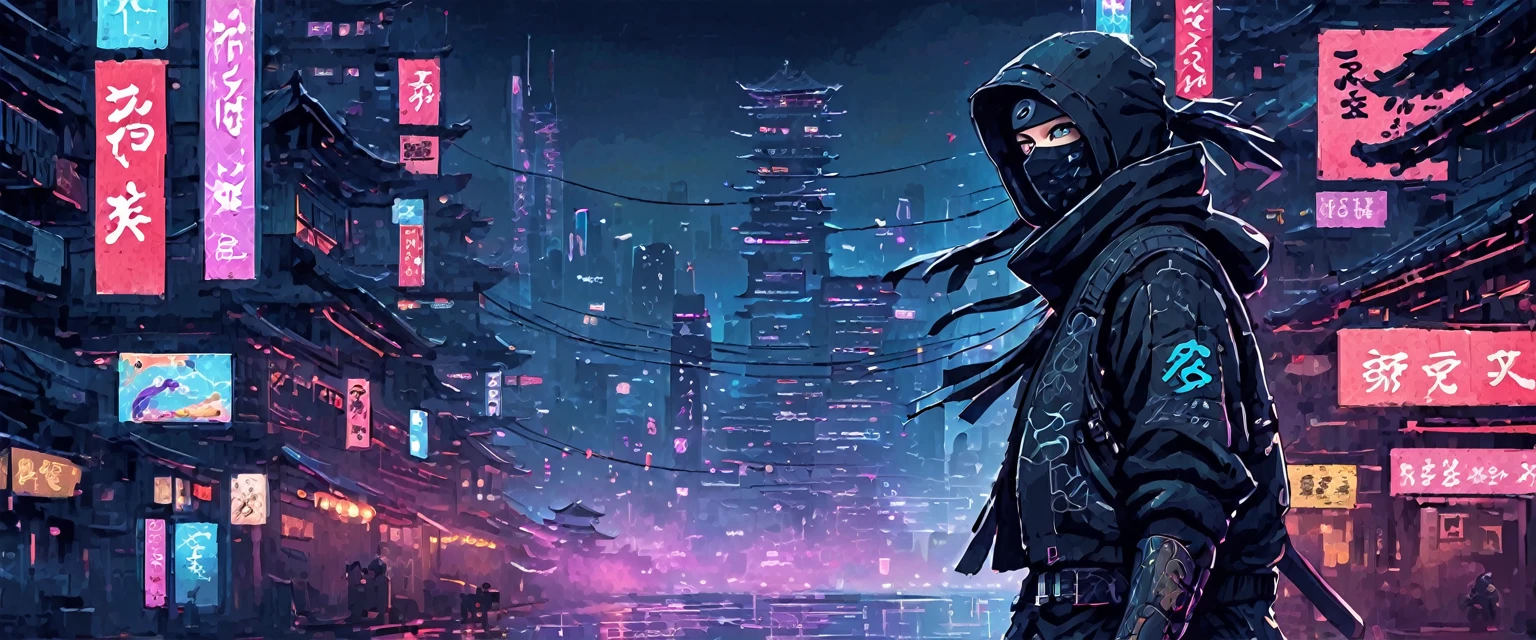 ninja , Night city ,cyberpunk
