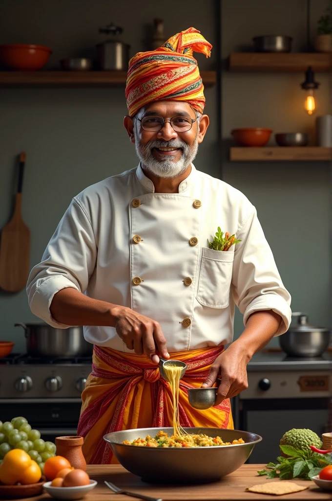 Tamilnadu chef in traditional outfit