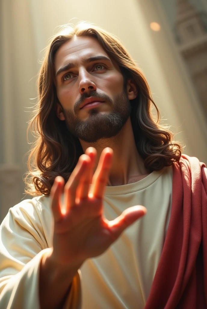 Jesus Peace sign only hand open thumb