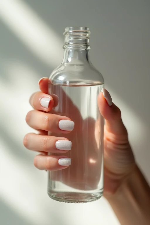 Beautiful hands、nail、Holding a plastic bottle