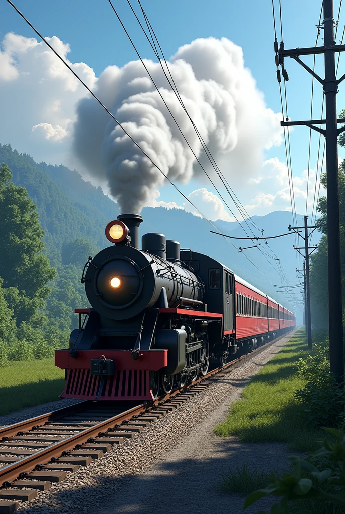 a train moving on track from side view