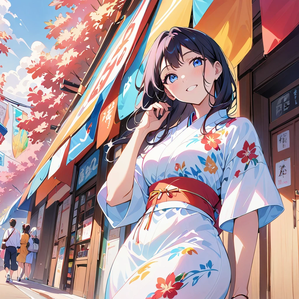 pretty girl、smile、Yukata