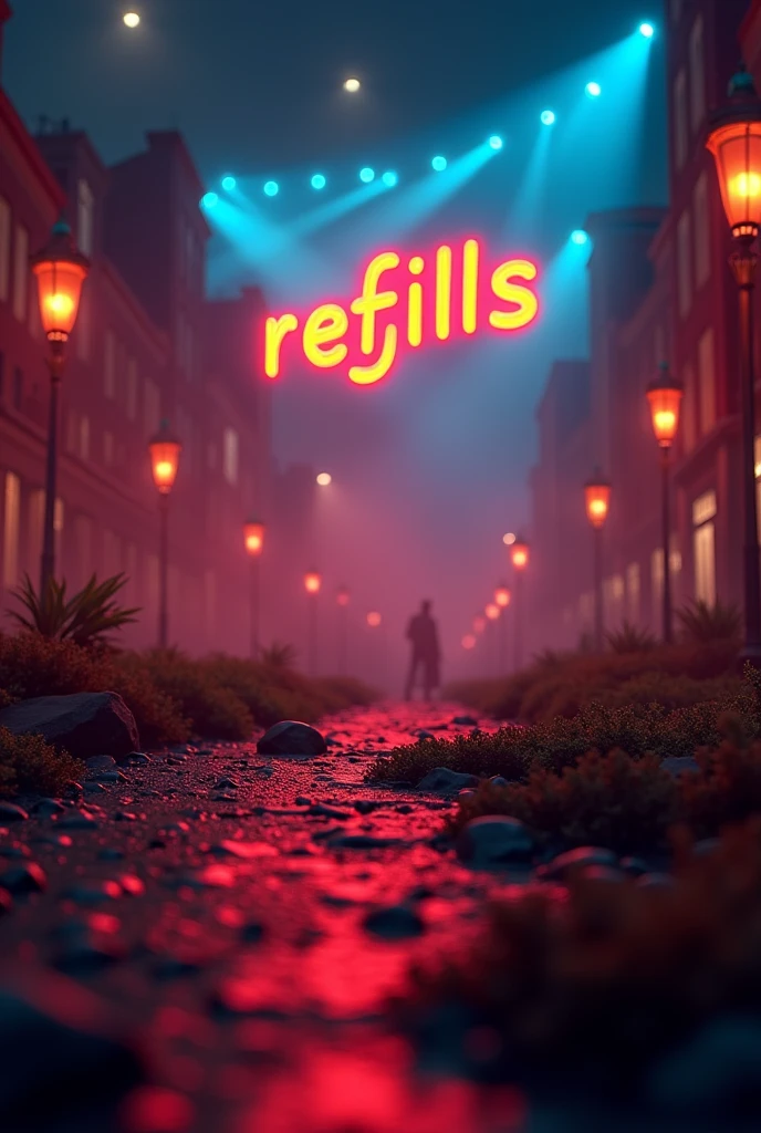 Create a movie themed image , In 4k, with the name "UpTv" just below the slogan "Refills". 