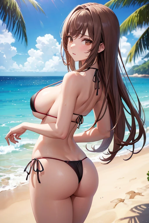 (((Lower Body、Sexy Micro Bikini、Show your ass))、(((Accentuate your butt)))、Highest quality, 8k, masterpiece :1.3)), whole body, Sharp focus :One Girl,Glowing Skin,SSexy pose,Highest quality,Tabletop,shape,Very delicate and beautiful,Hmph,8k壁紙,wonderful,In detail,Official Art,Very detailedなティッカーUnity 8k壁紙,Incredibly ridiculous,Large file size,Very detailedな,High resolution,Very detailed,Beautiful detailed girl,Realistic,X-ray,The queue is full,(((Sexy Micro Bikini)))、(((Big Breasts、Brown Hair)))、(((Ocean、Sandy Beach、Beach)))、Stand upright、Cleavage , ((Long brown hair))、Sexy Micro Bikini、Sexy pose、Hairstyle: Long Hair、both hands、