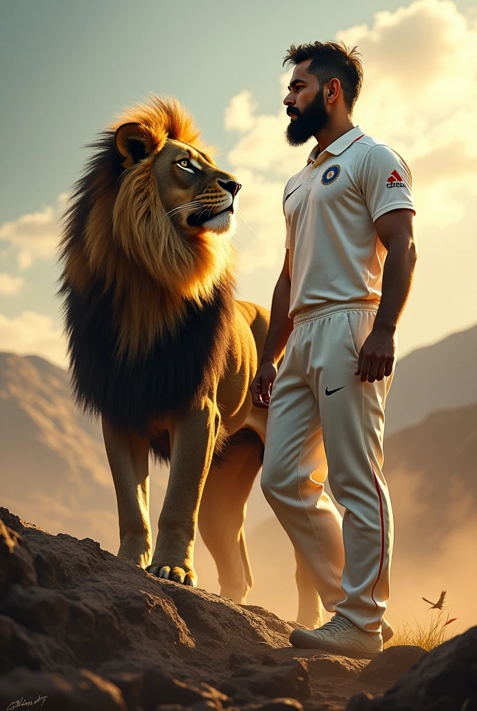 Virat Kohli with lion