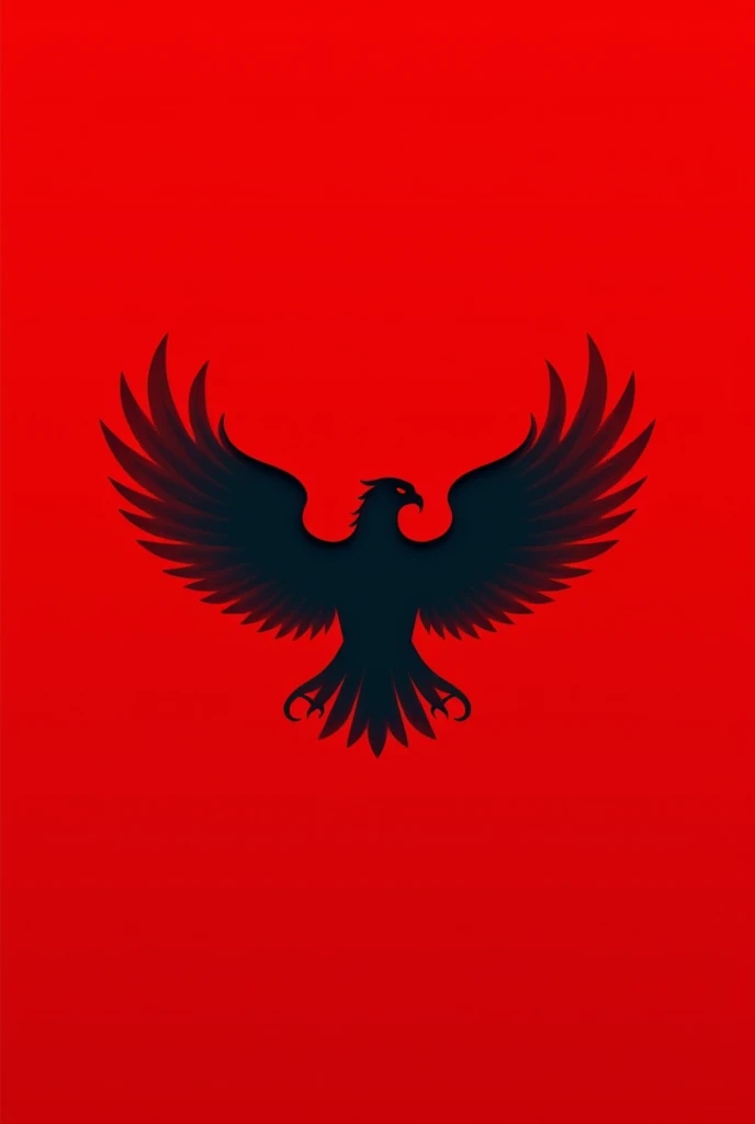 create a logo with a semi-transparent eagle on a completely red background 