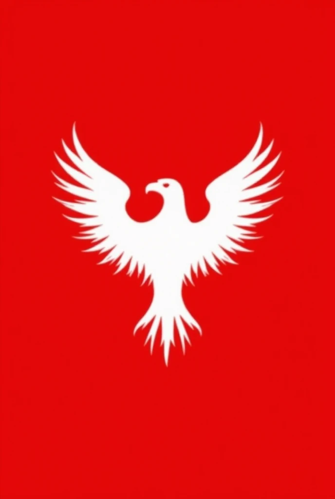 create a logo with a semi-transparent eagle in white with a completely red background 