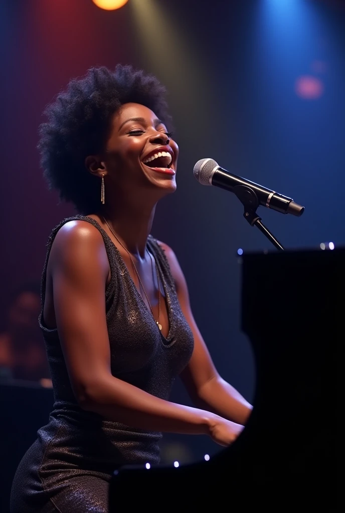 jazz Singing while playing the piano、Black female musicians
