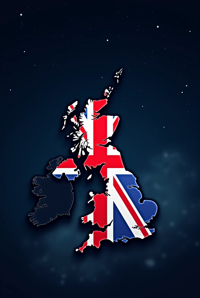 I want a black themed welcome screeb with a night sky and british flag coloured map for a car rental mobile map