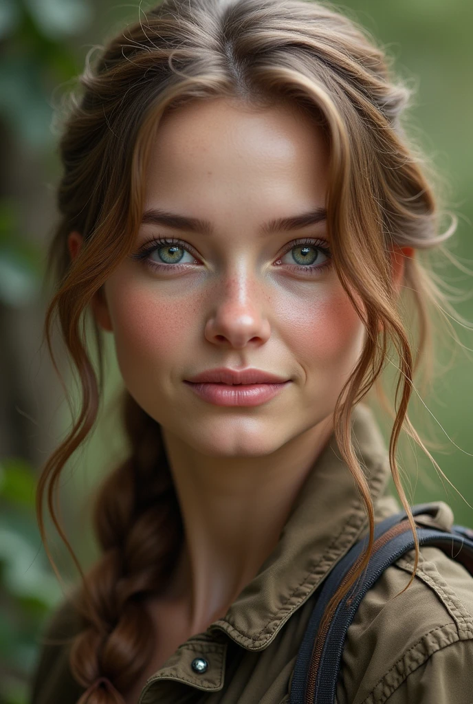 Create a super realistic portrait of a woman with Polish features on a horse. She has a natural beauty with a soft, glowing complexion and gentle, expressive eyes. Her face reflects intelligence and a deep connection to nature. Her light brown hair is slightly tousled, as if she has just returned from an outdoor adventure. She has a calm and content expression, hinting at her love for a simple life filled with nature and animals. She exudes an aura of peace and simplicity, embodying her passion for fishing and horseback riding. The background subtly hints at a serene outdoor setting, perhaps with soft greenery or hints of a forest, enhancing her connection to nature.((open breasts)), sexy, erotic, (huge breasts:0.5), ((full body picture))