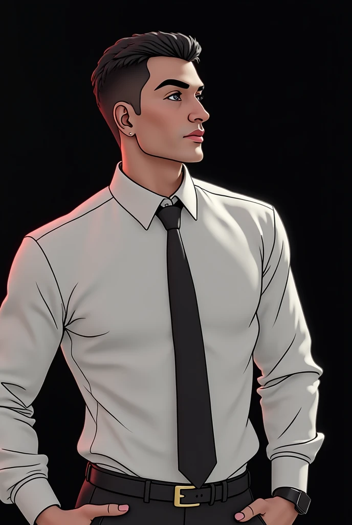 A handsome Brazilian man, 4, realistic portrait, extremely detailed facial features, beautiful eyes, sharp nose, full lips, long eyelashes, short dark hair, rugged and masculine facial expression, muscular and fit body, wearing a casual shirt, realistic lighting, cinematic composition, photorealistic, 4k, high resolution, ultra-detailed, vibrant colors, dramatic lighting, chiaroscuro effect, dramatic shadows, moody and atmospheric