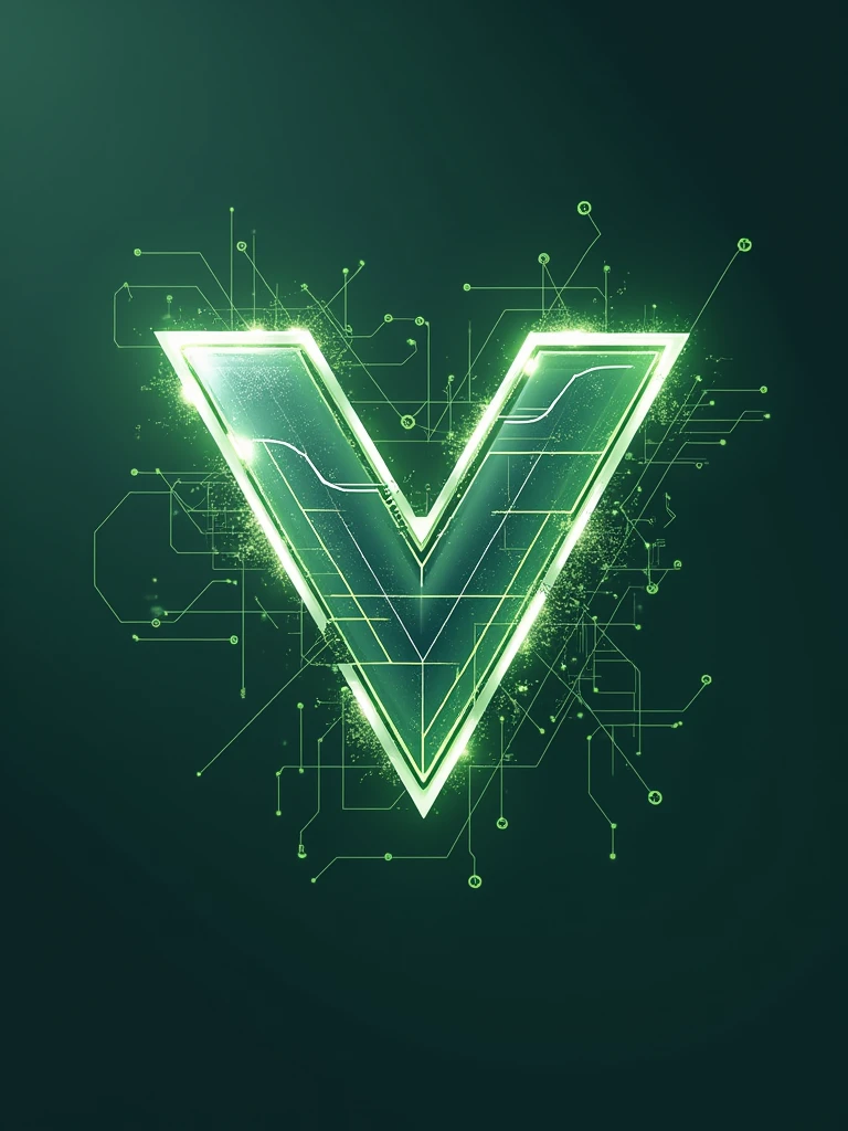 Create a sleek and modern logo for "Verdao na veia ," dedicated to AI-generated soccer. The design should blend elements of technology and art. Use a clean, futuristic font for the name "Verdao na veia" and incorporate abstract, geometric shapes or neural network motifs to represent AI. The color palette should be vibrant and digital, with shades of green , white, and silver to evoke a sense of innovation and creativity. The overall look should be eye-catching, professional, and convey the cutting-edge nature of AI in art