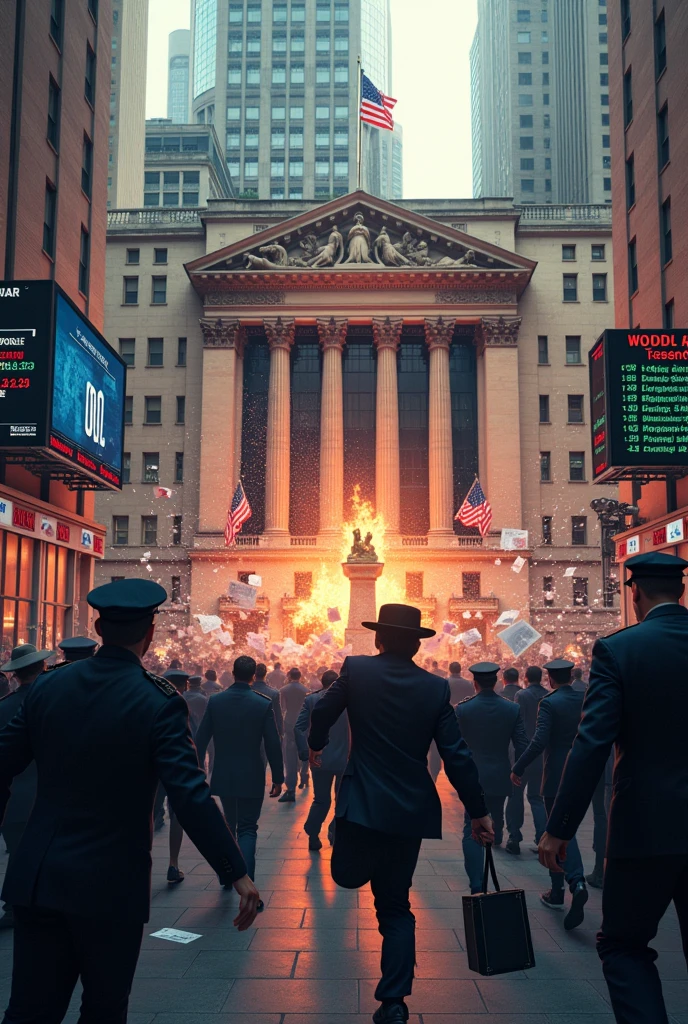 Stock price crash、Wall Street、Havoc、Stock charts