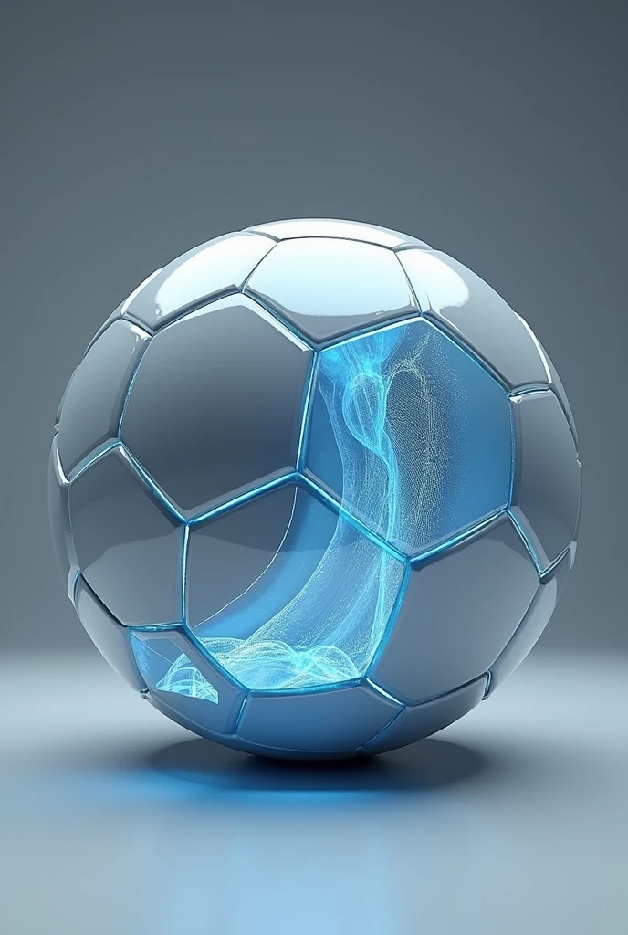 uma bola de futebol, that the top half is normal, but the bottom half is like she's had an x-ray.