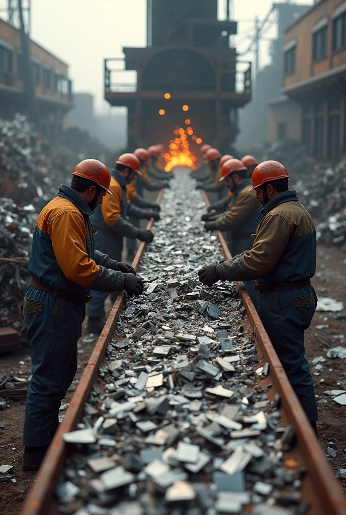 stainless steel scrap sorting and loading