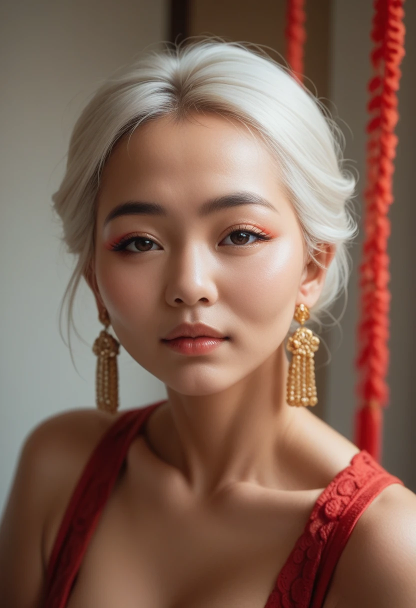 a 20 year old asian woman with a beautiful body, sexly, calcinha sexly e bem pequena na frente
